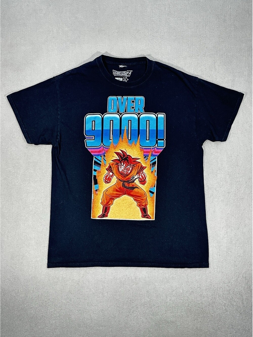Dragon Ball Z Over 9000 Goku Graphic T Shirt Black Ripple Junction Men’s L
